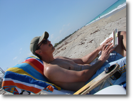 Nothing like a good book on a quiet beach! - Mike Gegelman 